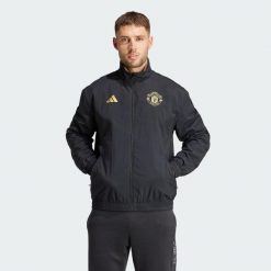 Bluza Manchester United Stone Roses Anthem. Czarne bluzy Adidas, xs, bez wzorów, z materiału, bez kaptura. Za 357.45 zł.