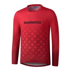 Koszulka z długim rękawem MYOKO L.S., czerwona. Czerwone bluzy Shimano, l, bez wzorów, bez kaptura. Za 329.90 zł.