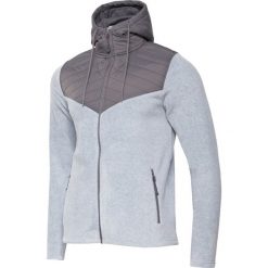 Polar męski PLM002 - chłodny jasny szary. Szare bluzy z polaru marki 4F, z materiału. W wyprzedaży za 169.99 zł.