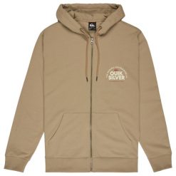 Bluza dresowa sportowa męska Zip Hoodie. Brązowe bluzy bez kaptura Quiksilver, l, bez wzorów, z bawełny, bez kaptura. Za 259.99 zł.