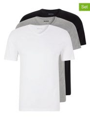 Hugo Boss Underwear Koszulki (3 szt.) w kolorze szarym, białym i czarnym rozmiar: L. Białe bezrękawniki Hugo Boss Underwear, l, bez wzorów, z bawełny, bez kołnierzyka, bez ramiączek. Za 179.45 zł.