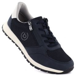 Sneakersy męskie lekkie na suwak granatowe Bugatti 325-ATL02-2500-4100. Buty sportowe casual Bugatti, bez wzorów, z tkaniny, bez zapięcia. Za 389.99 zł.