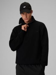4F Sweter regular z wełną męski - czarny S. Czarne golfy 4F, l, bez wzorów, z jeansu, bez ramiączek. Za 269.99 zł.