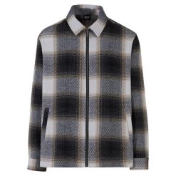 Męska Kurtka Koszulowa Zapinana Na Zamek. Białe kurtki Urban Classics, m, bez wzorów, bez kaptura. Za 220.99 zł.