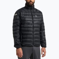 Kurtka puchowa męska Haglofs L.I.M Down Jacket. Czarne kurtki Haglöfs, l, bez wzorów, z puchu, bez kaptura. Za 890.99 zł.