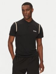 BOSS Polo Pariq 50534347 Czarny Slim Fit. Czarne koszulki polo Boss, m, bez wzorów, z syntetyku, bez kołnierzyka, bez ramiączek. Za 309.99 zł.