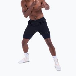 Spodenki treningowe męskie BOXRAW Sparring Club 2-in-1. Czarne krótkie spodenki sportowe BOXRAW, l, bez wzorów, z elastanu. Za 329.99 zł.