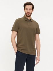Tommy Hilfiger Polo 1985 MW0MW17770 Khaki Regular Fit. Brązowe koszulki polo Tommy Hilfiger, m, bez wzorów, z bawełny, bez kołnierzyka, bez ramiączek. Za 199.99 zł.