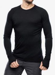 Bluza termoaktywna męska Houdini Desoli Light Crew. Czarne bielizna termoaktywna Houdini, m, bez wzorów, z materiału, bez ramiączek, do biegania. Za 401.49 zł.