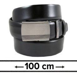 Pasek Czarny do Spodni 100 cm, Automatyczna Klamra, Skórzany, Elegancki -VICTORIO. Czarne paski Victorio, bez wzorów, ze skóry, eleganckie. Za 99.00 zł.