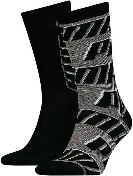 Skarpetki Puma Sock All Over Logo 2 szt. Czarny Czarny 35-38. Czarne skarpety Puma, bez wzorów, z bawełny. Za 111.99 zł.