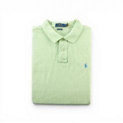 Second life - Polo męskie klasyczne krótkie rękawy - Jak nowy. Zielone sztyblety RALPH LAUREN, bez wzorów, z materiału, bez obcasa, bez zapięcia. Za 127.76 zł.