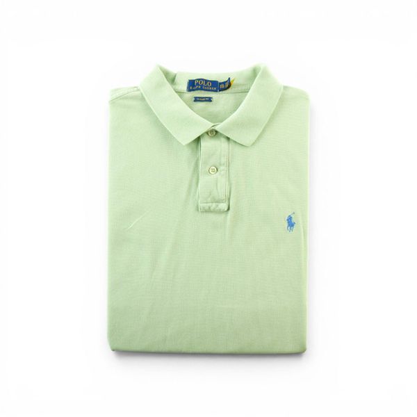 Second life - Polo męskie klasyczne krótkie rękawy - Jak nowy. Zielone sztyblety RALPH LAUREN, bez wzorów, z materiału, bez obcasa, bez zapięcia. Za 127.76 zł.