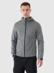 4F Kurtka softshell wiatroodporna membrana 5 000 męska - szara L. Szare kurtki 4F, l, bez wzorów, z dzianiny, z kapturem. Za 299.99 zł.