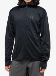 Bluza z kapturem męska Haglofs L.I.M Mid Fast II Hood. Czarne bluzy z kapturem Haglöfs, l, bez wzorów, z materiału, z kapturem. Za 621.45 zł.