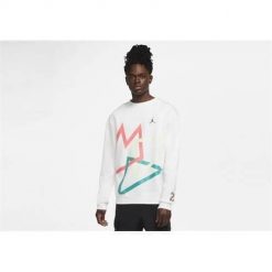 Bluza sportowa męska Nike Air Jordan Sport. Białe bluzy bez kaptura Nike, l, bez wzorów, z dzianiny, bez kaptura. Za 391.00 zł.