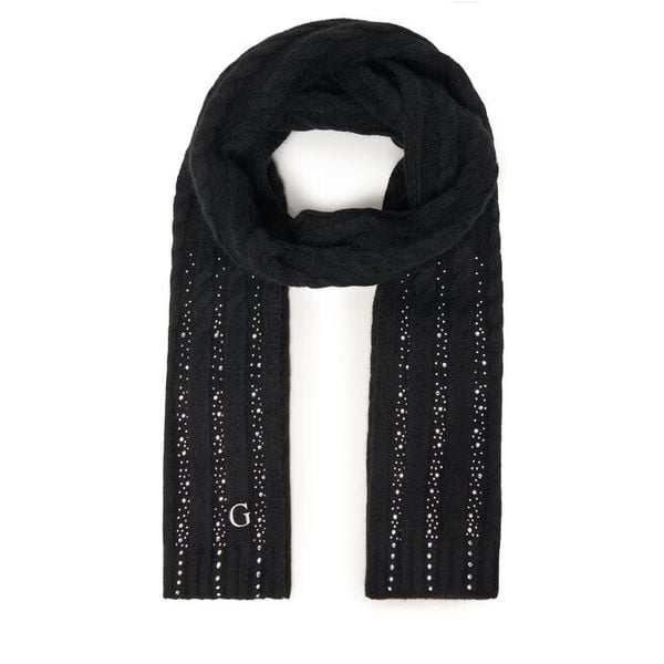Szalik Guess. Czarne szaliki Guess, z aplikacjami. Za 209.99 zł.
