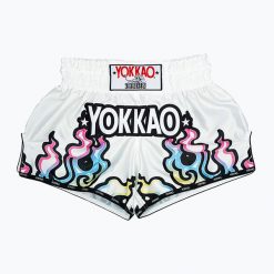 Spodenki treningowe męskie YOKKAO Flames CarbonFit. Białe krótkie spodenki sportowe YOKKAO, m, bez wzorów, z materiału. Za 299.99 zł.