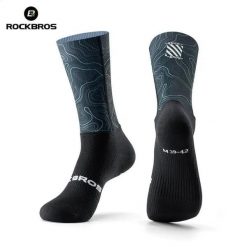 Skarpety rowerowe, kolarskie, sportowe kompresyjne do połowy łydki ROCKBROS. Czarne skarpetki sportowe ROCKBROS, bez wzorów, z materiału. Za 59.99 zł.