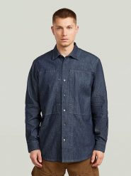 G-Star Koszula dżinsowa w kolorze granatowym rozmiar: XXL. Niebieskie koszule G-Star, xxl, bez wzorów, z bawełny, bez kołnierzyka, bez ramiączek. Za 195.95 zł.