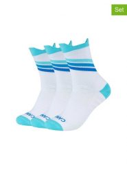 Camano Skarpety sportowe (3 pary) w kolorze biało-turkusowo-niebieskim rozmiar: 39-42. Białe skarpetki sportowe camano, bez wzorów, z materiału. Za 60.99 zł.