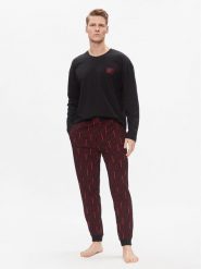 Hugo Piżama Acid Logo 50510471 Czarny Relaxed Fit. Czarne piżamy Hugo, m, bez wzorów, z bawełny, bez ramiączek. Za 309.99 zł.