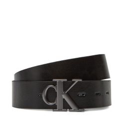 Pasek Męski Calvin Klein Jeans. Czarne paski Calvin Klein Jeans, bez wzorów, z jeansu. Za 289.99 zł.