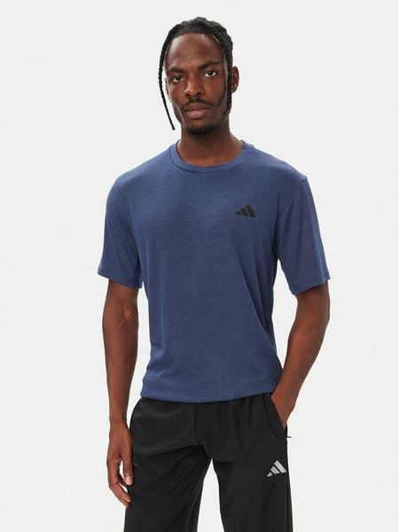 Adidas Koszulka techniczna Workout Essentials KS3806 Granatowy Regular Fit. Niebieskie t-shirty sportowe Adidas, bez wzorów, z syntetyku, bez ramiączek, na fitness i siłownię. Za 129.99 zł.