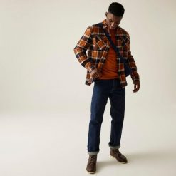 Koszula męska Spennith Shacket. Niebieskie koszule Regatta, m, bez wzorów, bez kołnierzyka, bez ramiączek. Za 119.99 zł.