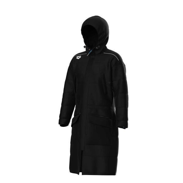 Parka Arena Team Solid. Niebieskie szlafroki Arena, xs, bez wzorów, z materiału, bez ramiączek, długie, z kapturem. Za 713.50 zł.