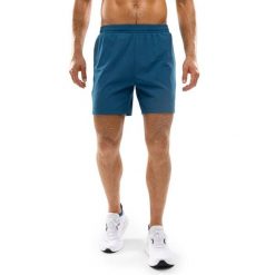 Męskie krótkie spodenki do biegania 2 w 1 Fitness Siroko Admix Blue. Niebieskie szorty SIROKO, m, bez wzorów, z materiału. Za 168.00 zł.