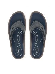 Clarks Japonki Wesley Sun 26181916 Granatowy. Niebieskie japonki Clarks, bez wzorów, ze skóry. Za 259.99 zł.