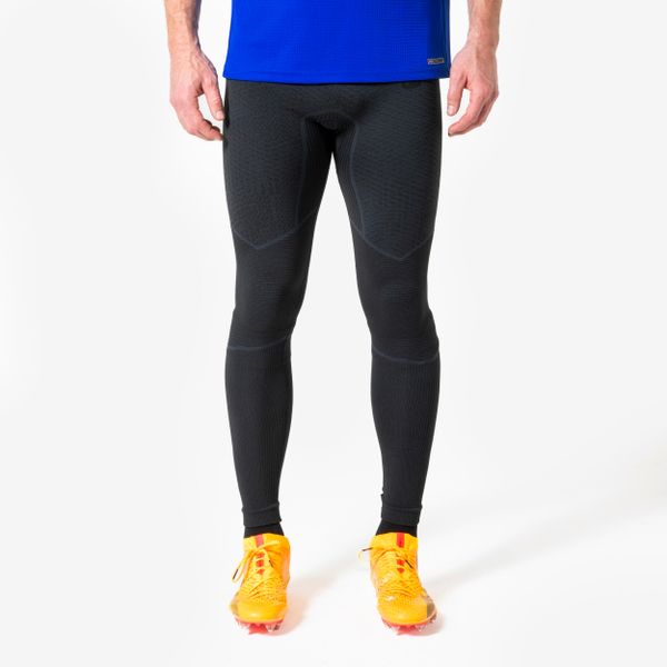 Legginsy piłkarskie Kipsta Keepdry Warm. Czarne bielizna termoaktywna KIPSTA, xl, bez wzorów, z dzianiny, bez ramiączek, do piłki nożnej. Za 119.99 zł.