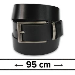 Pasek do Spodni, Czarny 95 cm, Skórzany, Elegancki, Męski, Możliwość Skrócenia -ZET. Czarne paski Zet, bez wzorów, ze skóry, eleganckie. Za 89.00 zł.