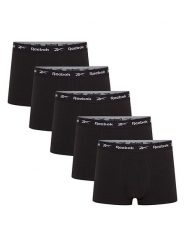 Reebok Bokserki (5 par) "Boyes" w kolorze czarnym rozmiar: M. Czarne bokserki Reebok, m, bez wzorów. Za 122.96 zł.