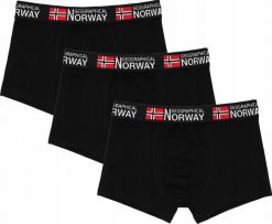 Bokserki dla mężczyzn Geographical Norway 3-pak. Czarne bokserki Geographical Norway, m, bez wzorów, z bawełny. Za 79.00 zł.
