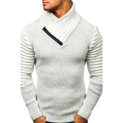 Męski sweter BERTON ECRU. Swetry nierozpinane Męski sweter BERTON ECRU, l, bez wzorów, bez kołnierzyka, bez ramiączek. W wyprzedaży za 69.00 zł.