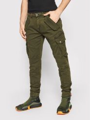 Alpha Industries Spodnie materiałowe Combat 126215 Zielony Slim Fit. Zielone spodnie materiałowe Alpha Industries, m, bez wzorów, z bawełny. Za 349.99 zł.