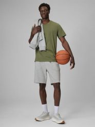 4F Spodenki dresowe męskie - szare M. Szare krótkie spodenki sportowe 4F, l, bez wzorów, z dresówki. Za 79.99 zł.