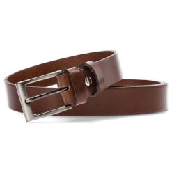 Brązowy Skórzany Pasek Męski Armodo. Brązowe paski Armodo, bez wzorów, z jeansu, eleganckie. Za 79.00 zł.