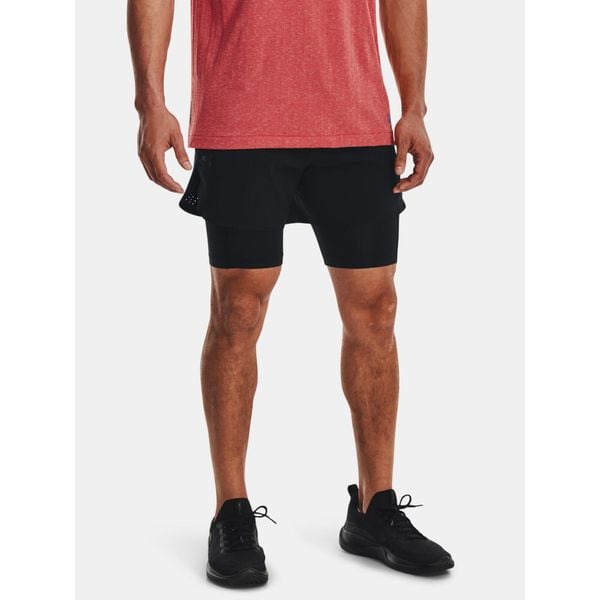 Spodenki męskie Under Armour Peak Woven 2in1. Czarne szorty Under Armour, m, bez wzorów, sportowe. Za 229.99 zł.