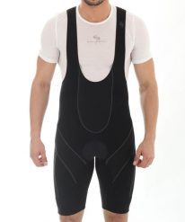 Spodenki rowerowe męskie krótkie z wkładką i szelkami Brubeck. Czarne spodenki rowerowe Brubeck, m, bez wzorów, z dzianiny, na fitness i siłownię. Za 59.99 zł.