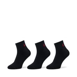 Zestaw 3 par wysokich skarpet męskich Polo Ralph Lauren. Czarne skarpety Polo Ralph Lauren, bez wzorów. Za 89.99 zł.