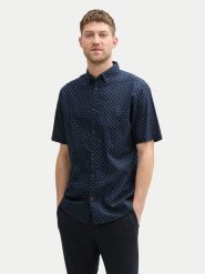 Tom Tailor Koszula 1045099 Granatowy Regular Fit. Niebieskie koszule Tom Tailor, m, bez wzorów, z bawełny, bez kołnierzyka, bez ramiączek. Za 149.99 zł.