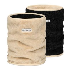 Dwustronny komin na szyję sherpa/mikropolar Lifestyle Siroko Choice. Czarne szaliki SIROKO, bez wzorów, z tkaniny. Za 42.00 zł.
