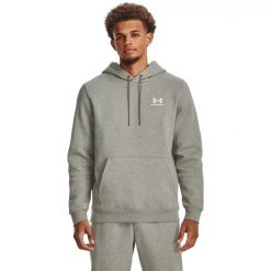 Bluza męska Under Armour Essential Fleece Hoodie. Szare bluzy Under Armour, m, bez wzorów, bez kaptura. Za 149.99 zł.