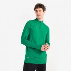 Bluza piłkarska Kipsta CLR półsuwak. Niebieskie bluzy KIPSTA, xl, bez wzorów, z materiału, bez kaptura. Za 149.99 zł.