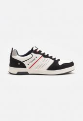 Białe Buty Sportowe Sneakersy z Napisem i Perforacją Arandira. Białe buty sportowe casual Born2be, bez wzorów, z jeansu, bez zapięcia. W wyprzedaży za 127.99 zł.