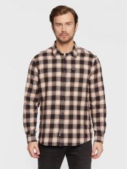 Wrangler Koszula - Regular fit - w kolorze brązowo-kremowym rozmiar: XXL. Brązowe koszule Wrangler, xxl, bez wzorów, z bawełny, bez kołnierzyka, bez ramiączek. Za 117.45 zł.