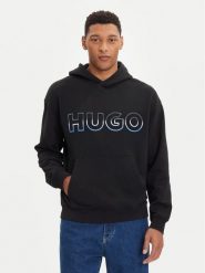 HUGO Bluza Nogudi 50549151 Czarny Regular Fit. Czarne bluzy Hugo, m, bez wzorów, z bawełny, bez kaptura. Za 479.99 zł.
